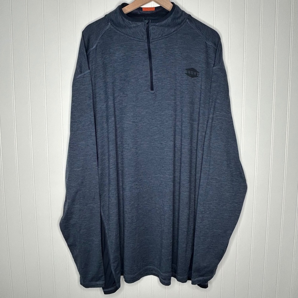 Brunt McKenna 1/4 Zip Pullover Mens 4XL Blue Heather Performance Workwear Top